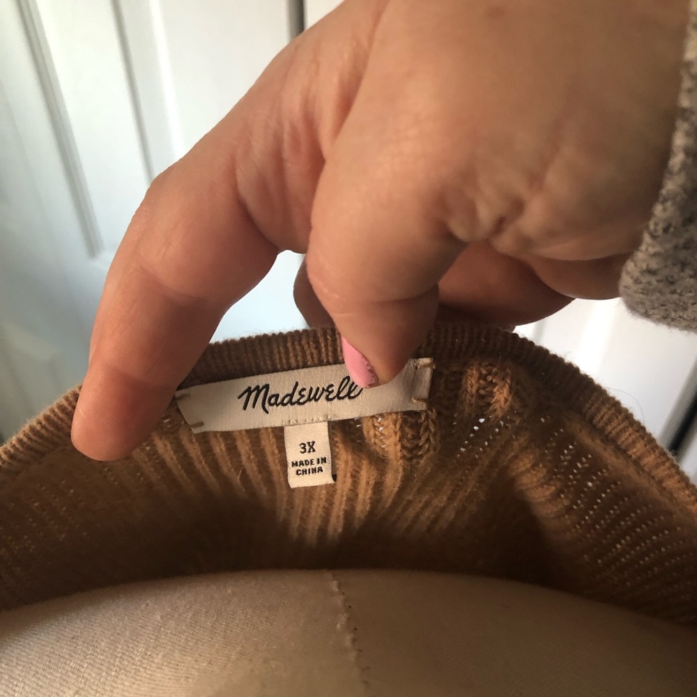 Madewell Camel V neck Sweater Dress